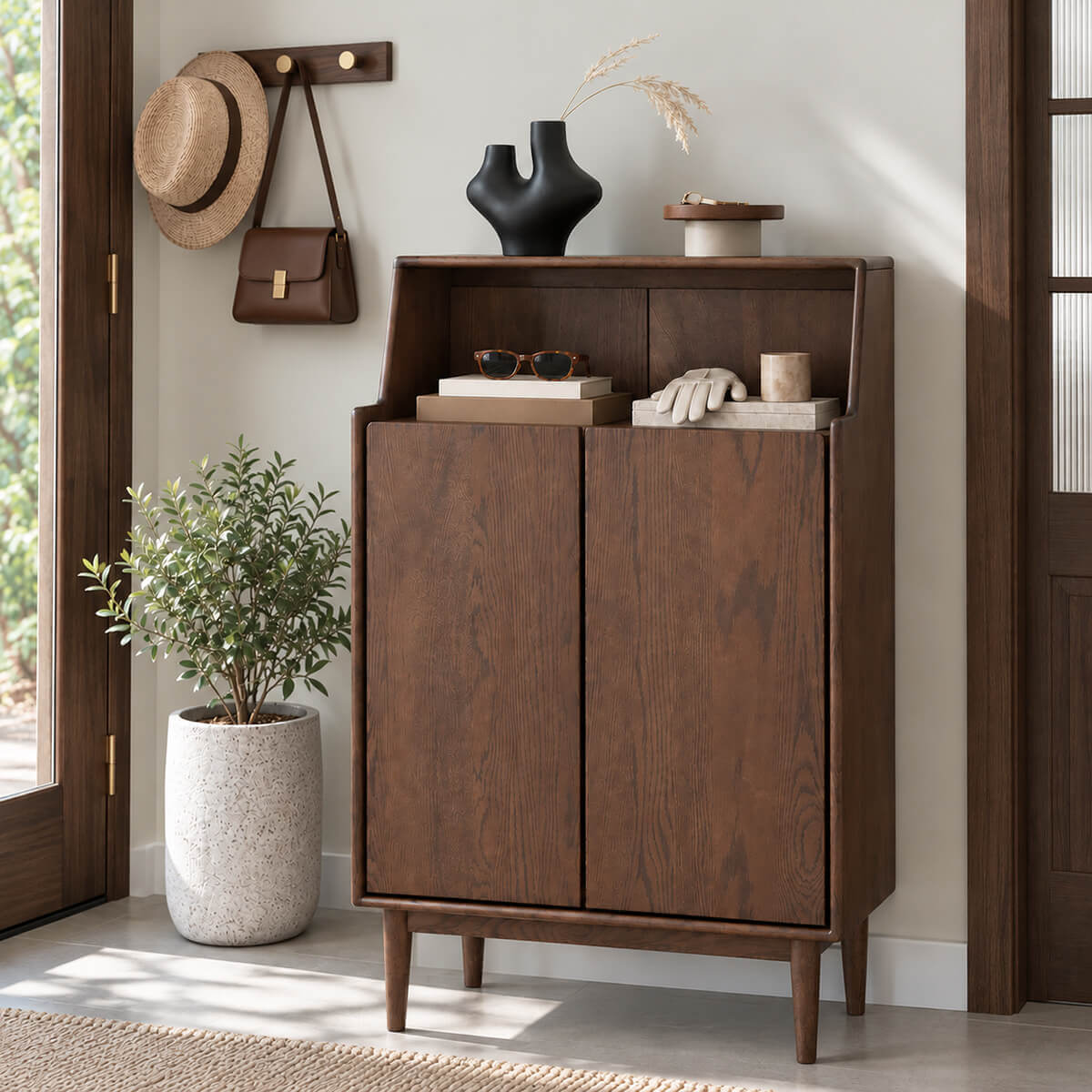 Alvar Solid Oak Shoe Cabinet