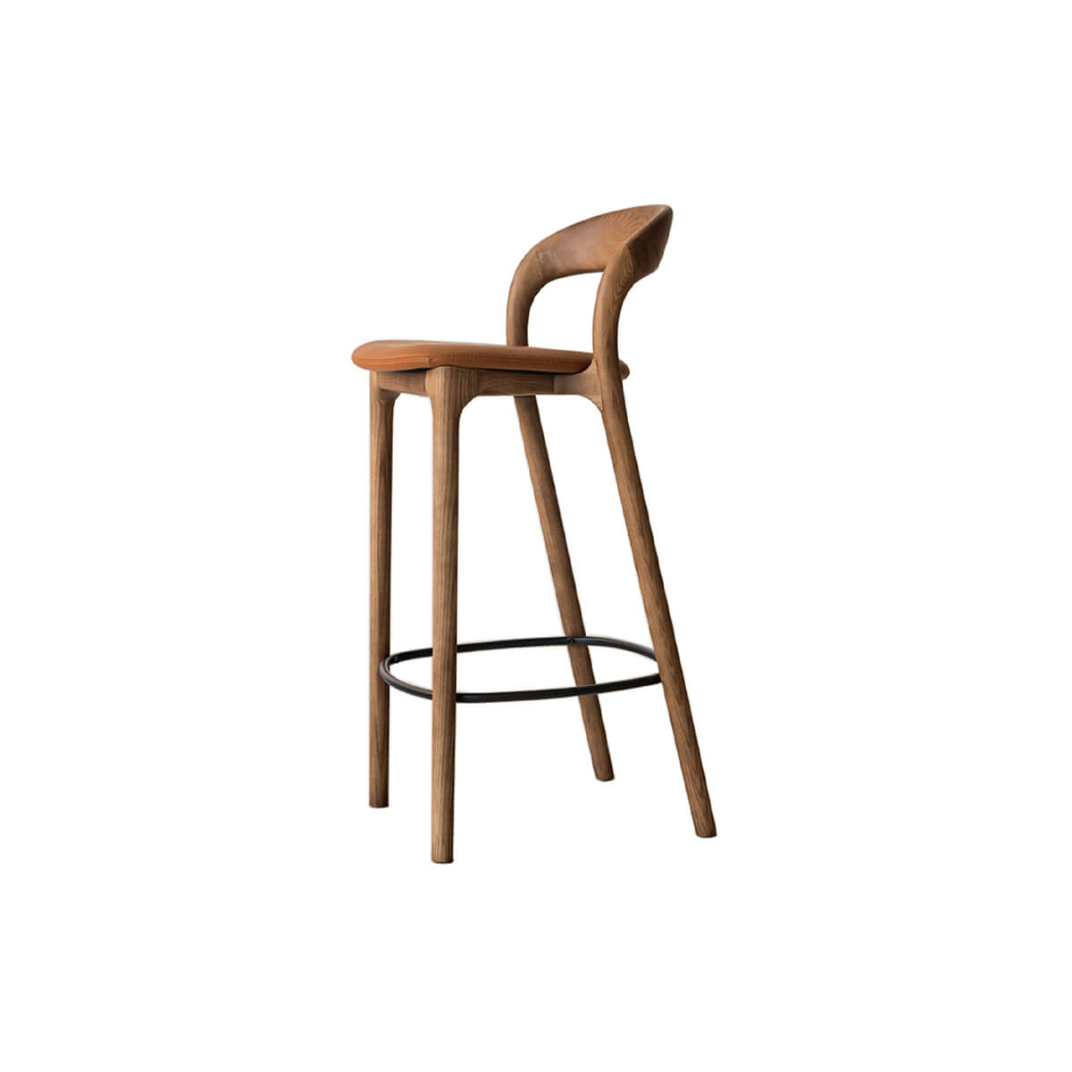 Angled view of Arlo bar stool