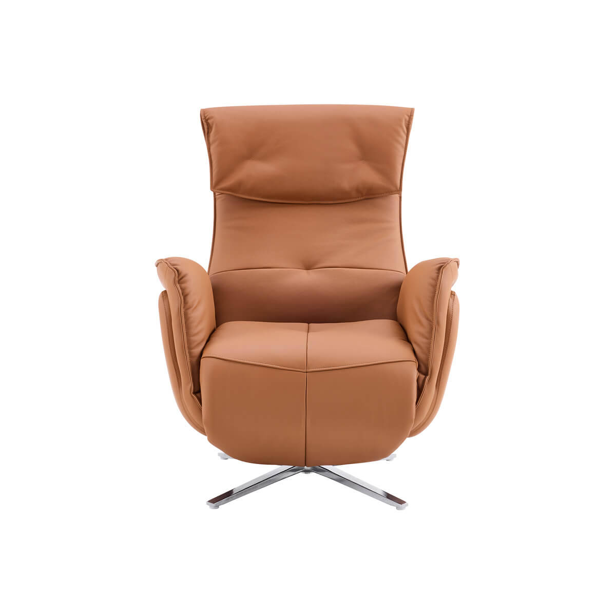 Copenhagen electric swivel recliner chair tan leather zero gravity design