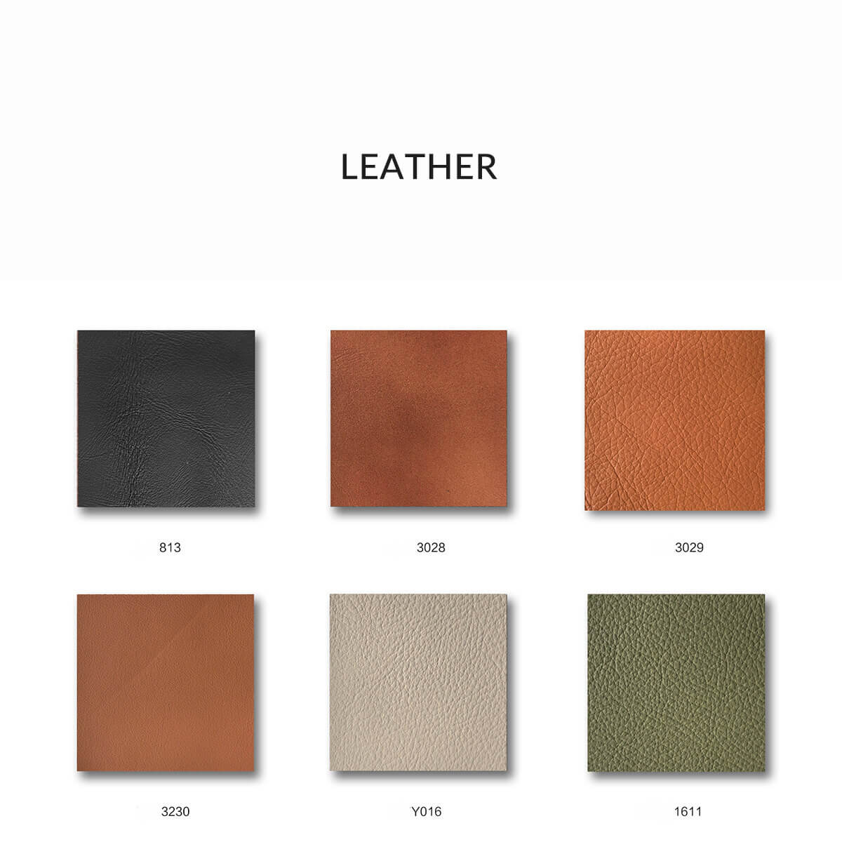 leather swatches of Hiroshima dining chair
