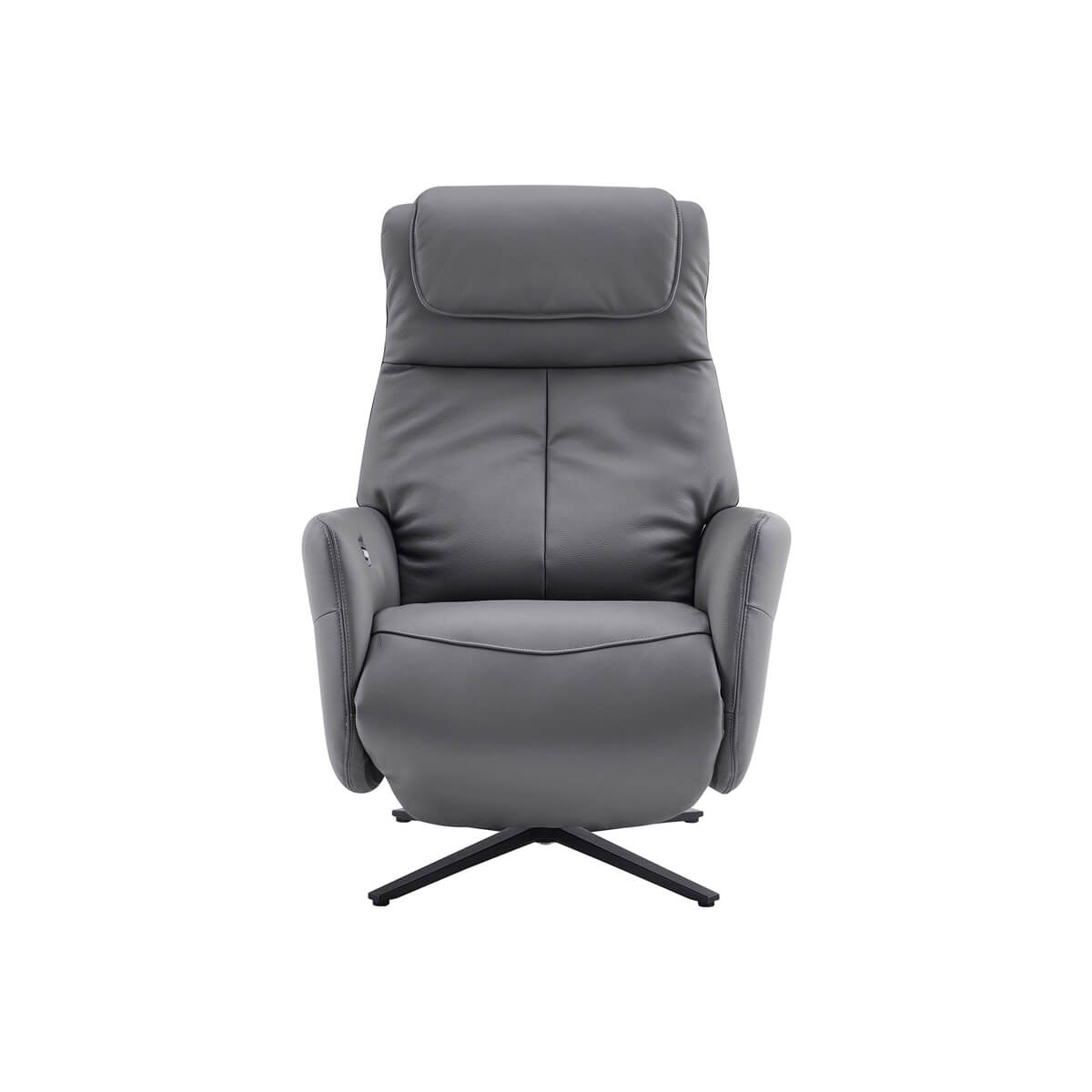 Lysa electric swivel recliner chair dark grey leather 