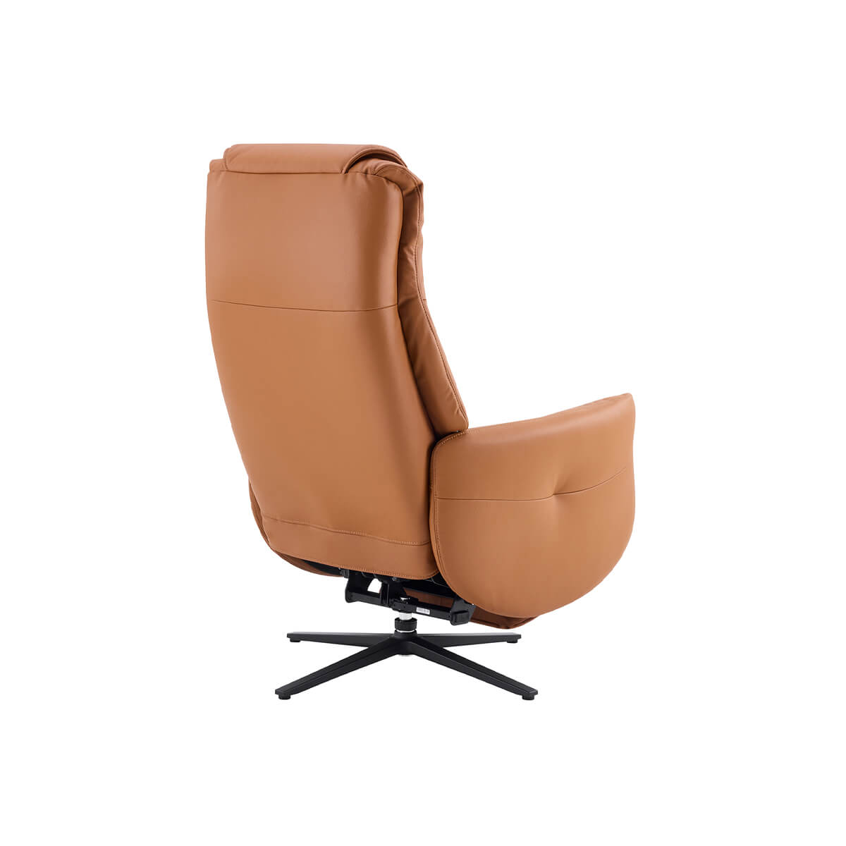 Lysa electric swivel recliner chair brown leather back 