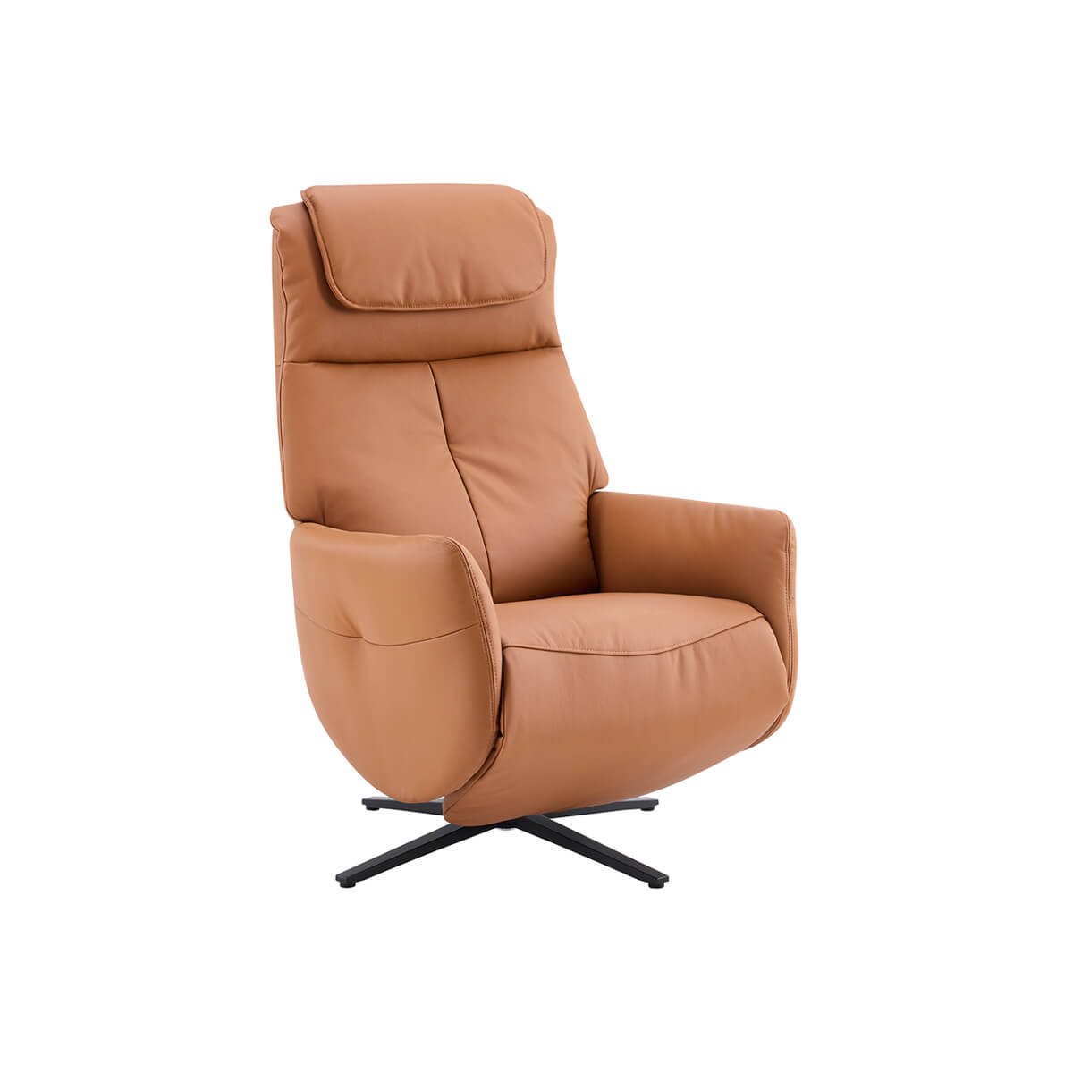 Lysa electric swivel recliner chair brown leather zero gravity design