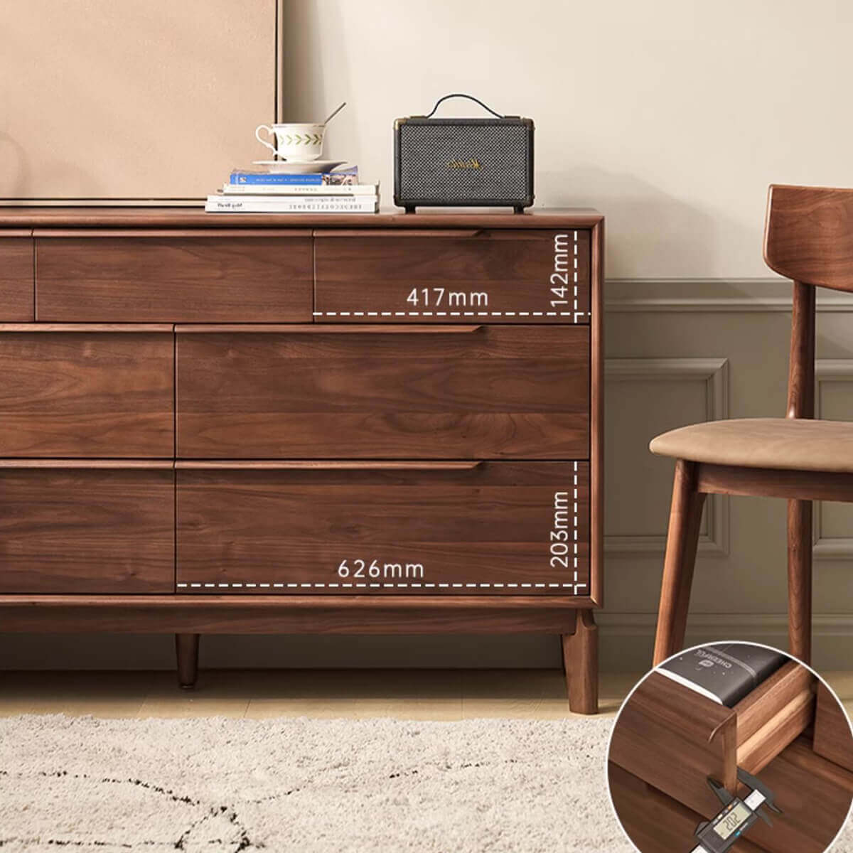 Marcks Solid Walnut Chest of  Drawers