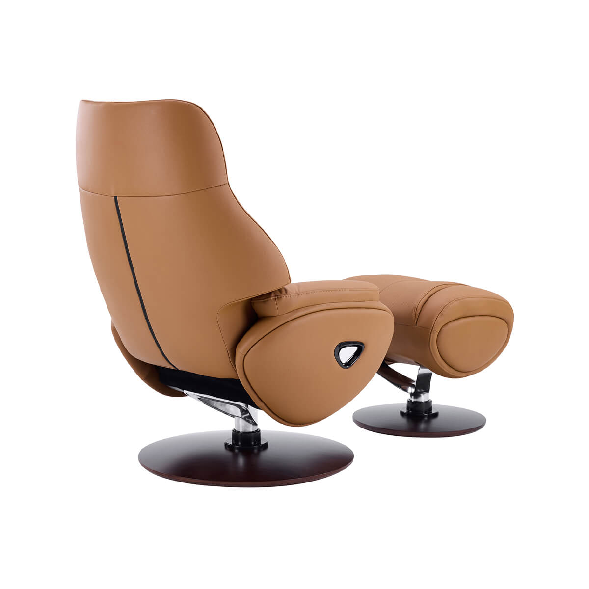Odense Manual Swivel Recliner Chair with ottoman back view