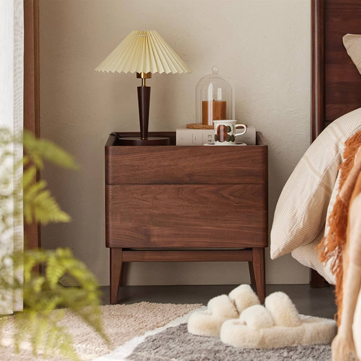 YSU-Stanley Solid Walnut Bedside Table