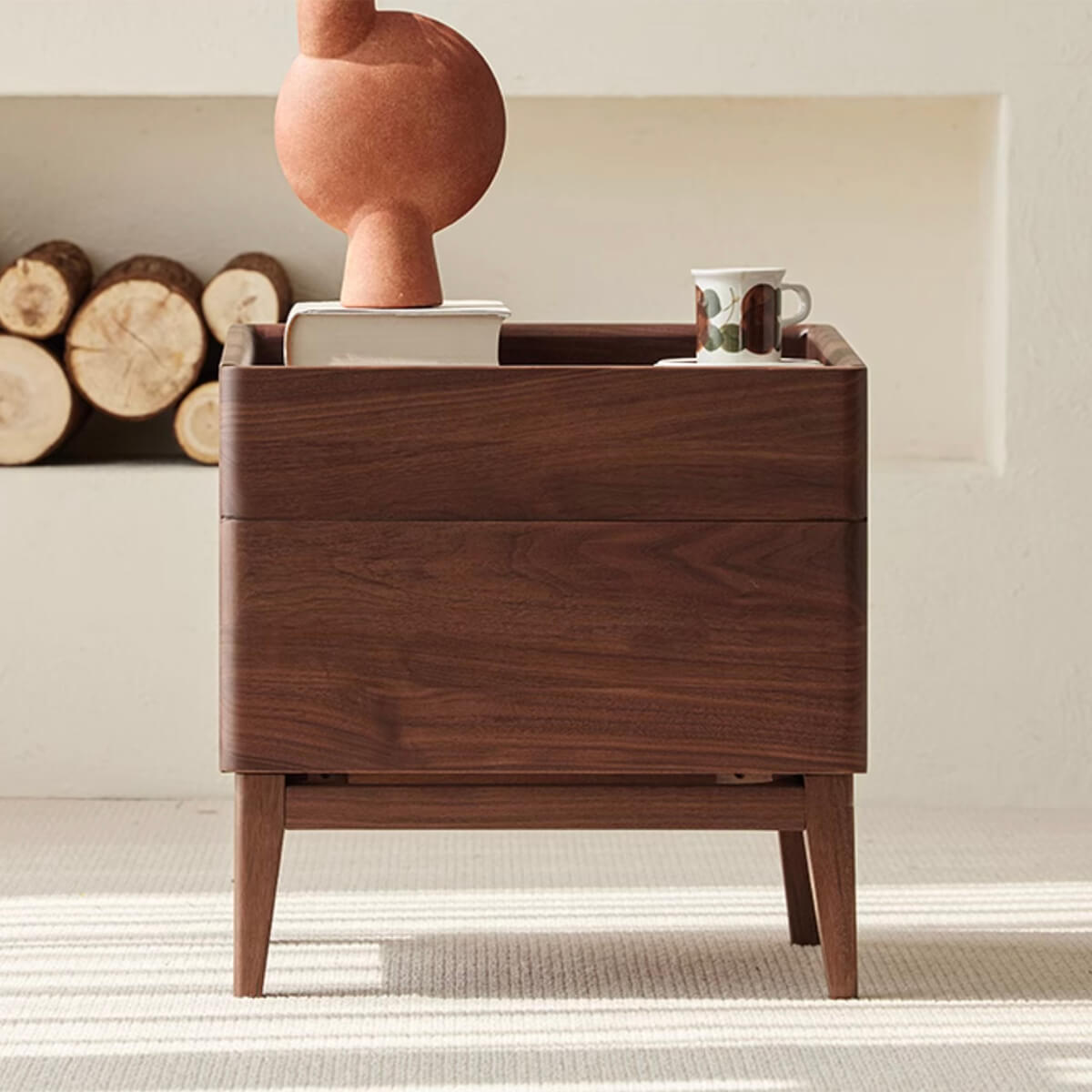 YSU-Stanley Solid Walnut Bedside Table