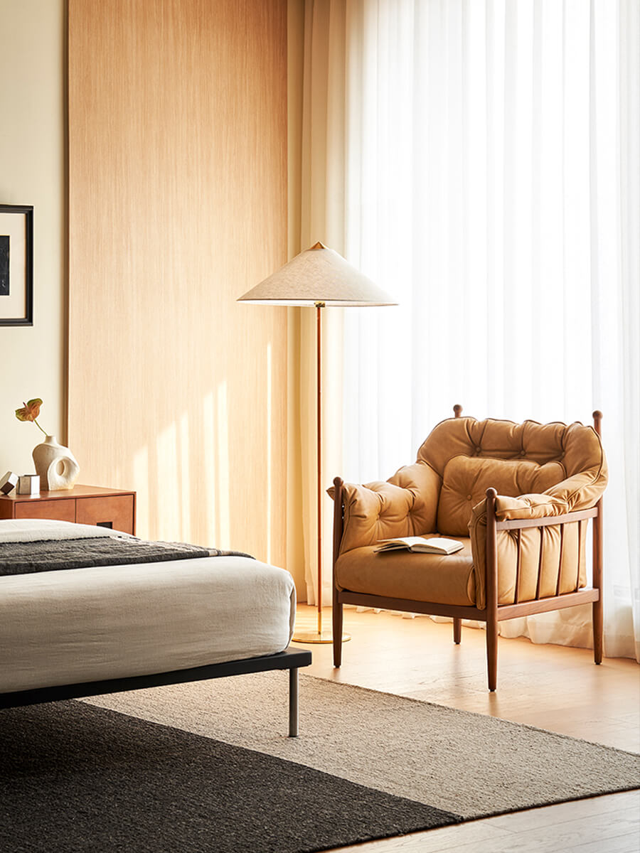 Allan Armchair in a contemporary bedroom lounge setting