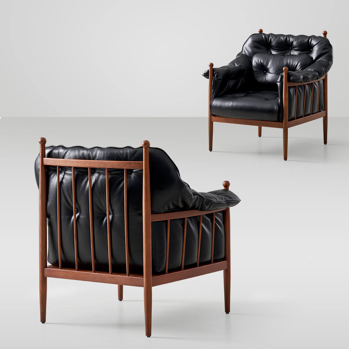 Allan Armchair rear view showing solid timber frame