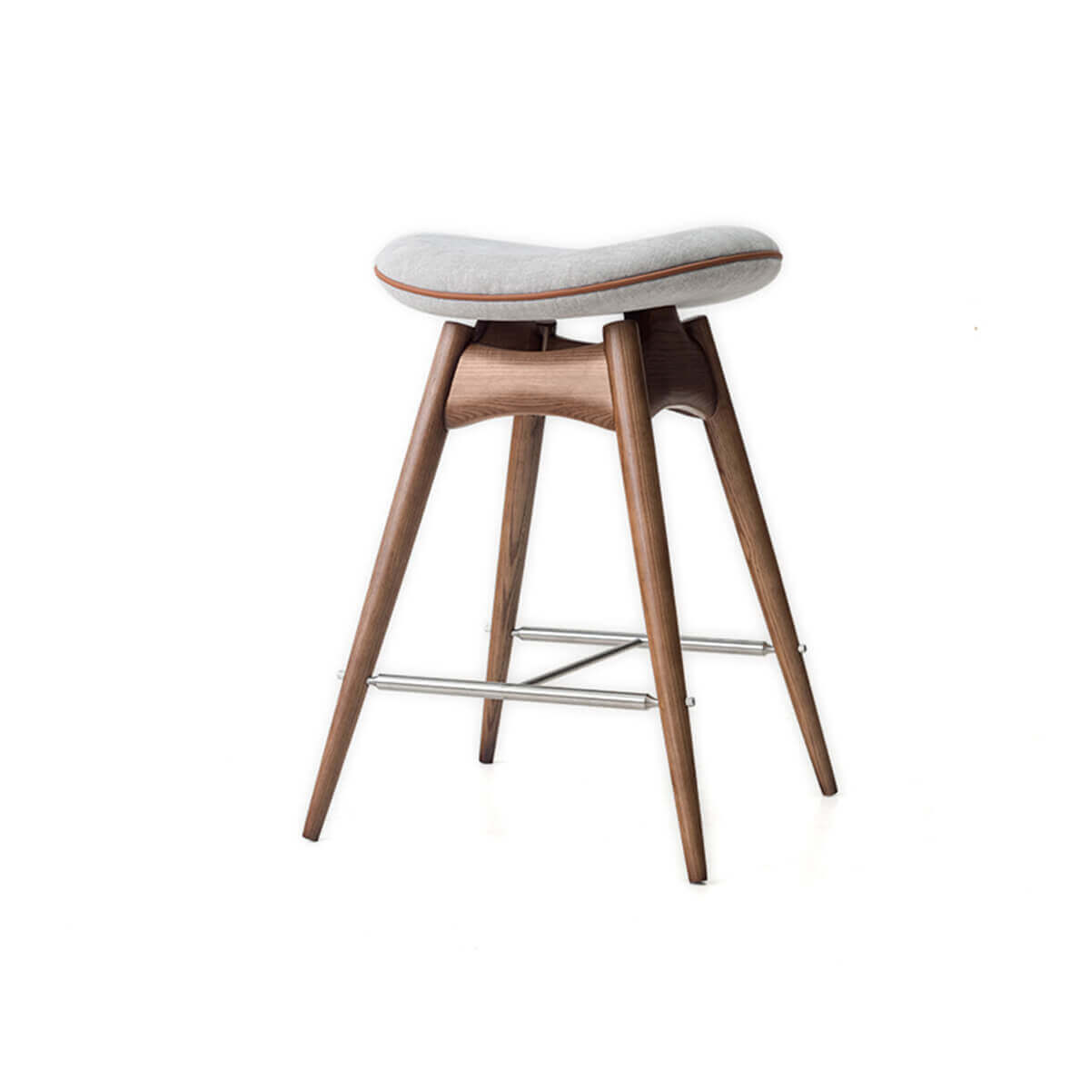 Andy upholstered bar stool with solid American ash frame