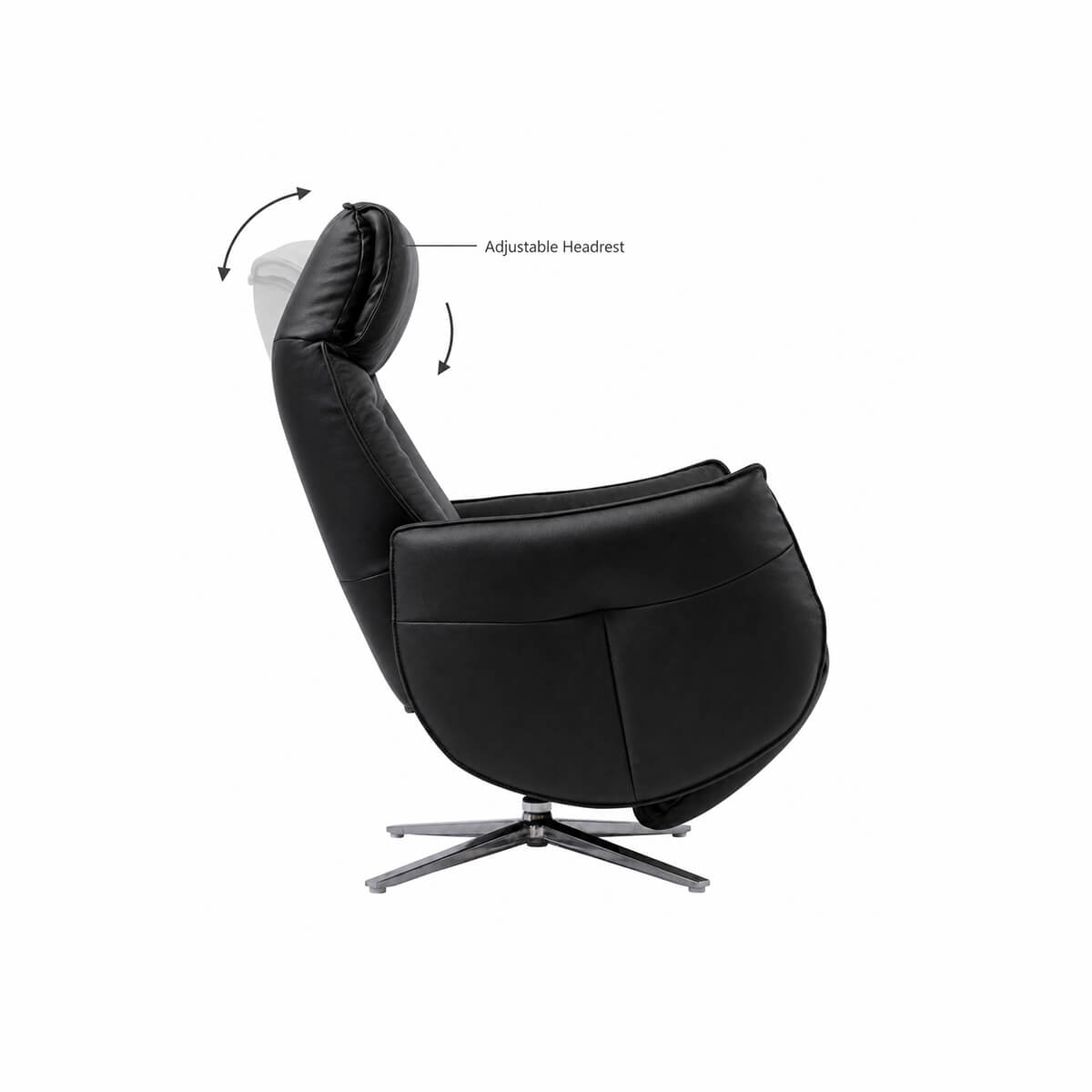 Anita recliner chair with adjustable headrest support