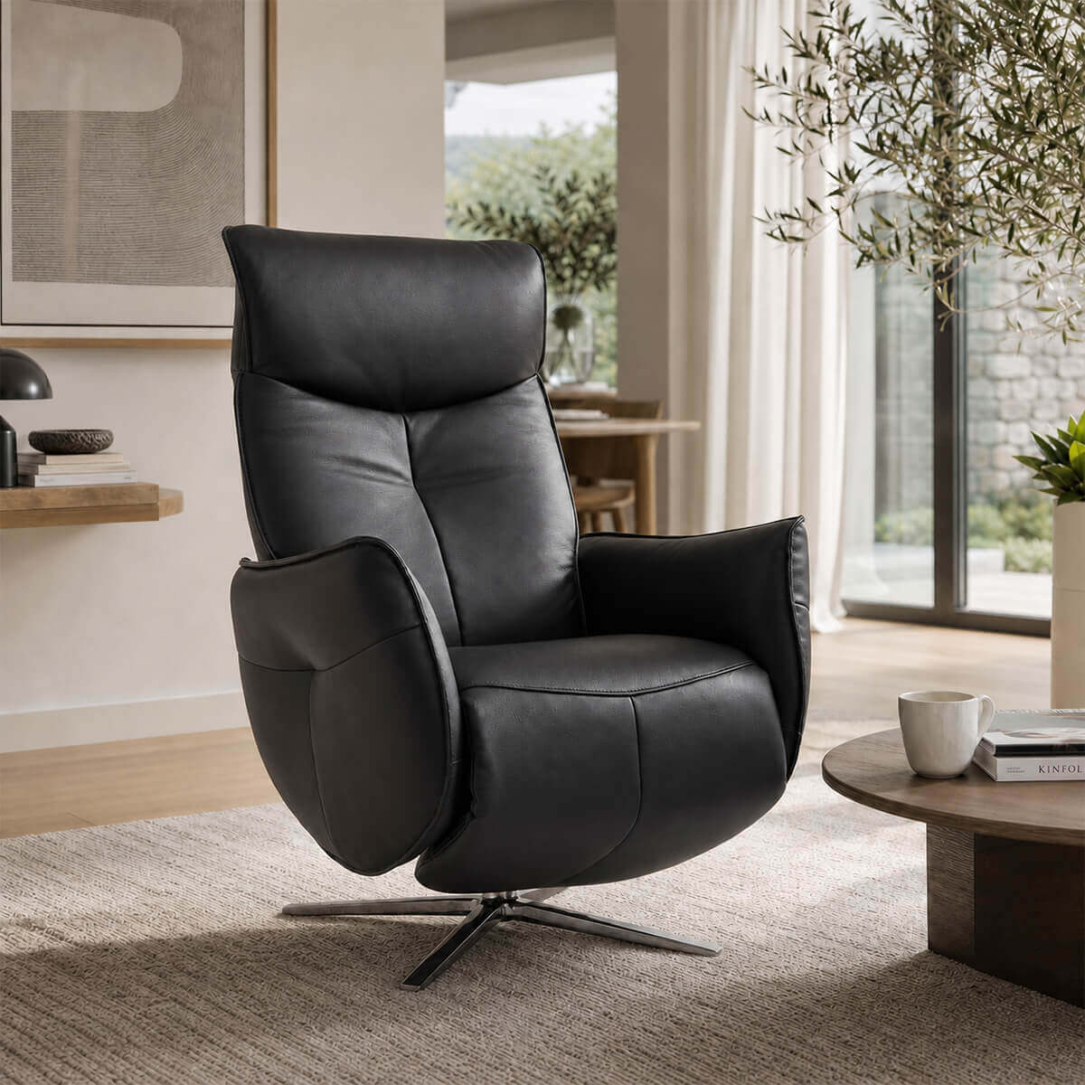 Anita swivel recliner chair in a modern home setting