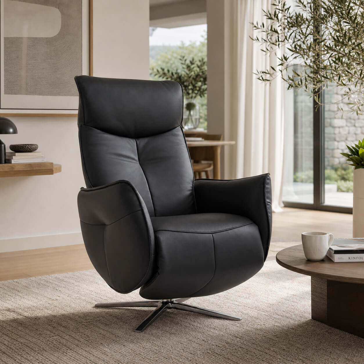 Anita swivel recliner chair in a modern home setting