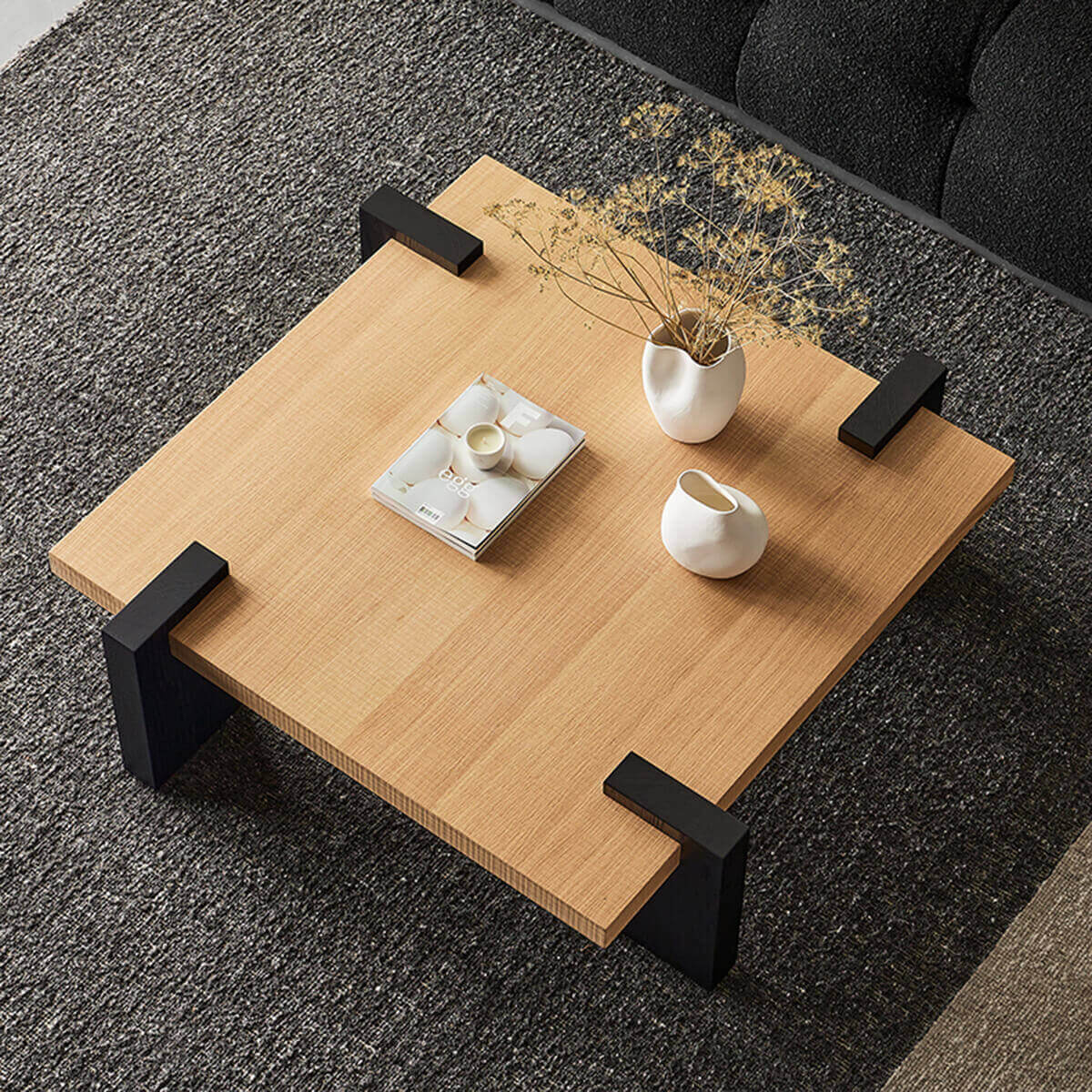 Top view of Anya Coffee Table in Natural Oak