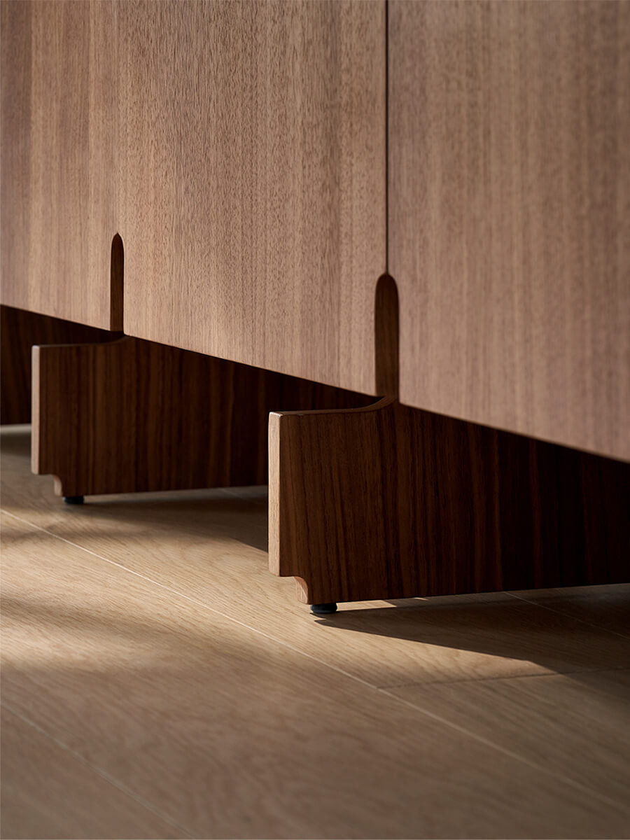 Architectural base detail of Arden sideboard