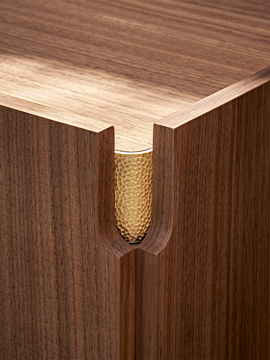 Integrated brass detail on Arden sideboard