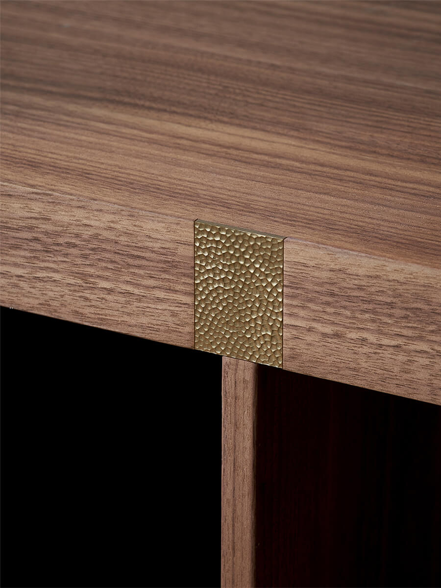 Close-up of Arden sideboard brass detailing