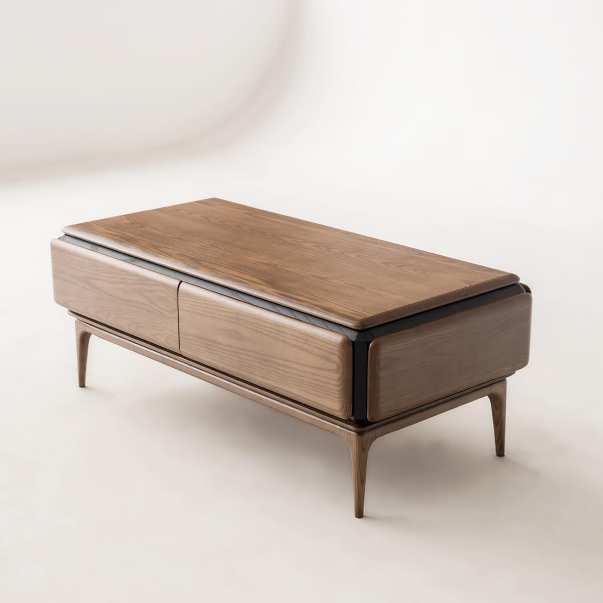 Angled view of the Arnold Solid Ash Coffee Table