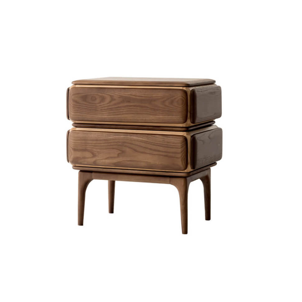 Arnold Solid Walnut Bedside Table front view