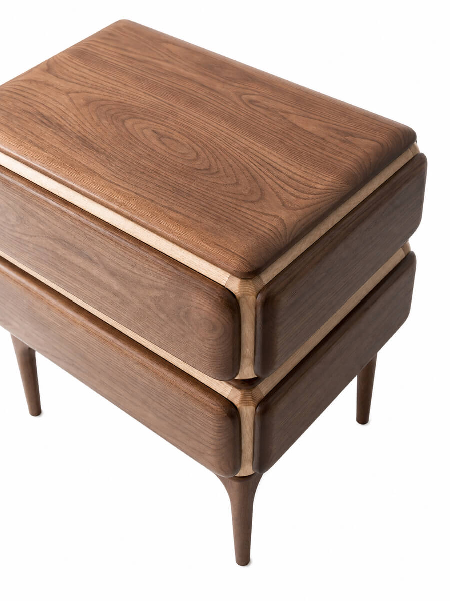 Top view of the Arnold Solid Walnut Bedside Table
