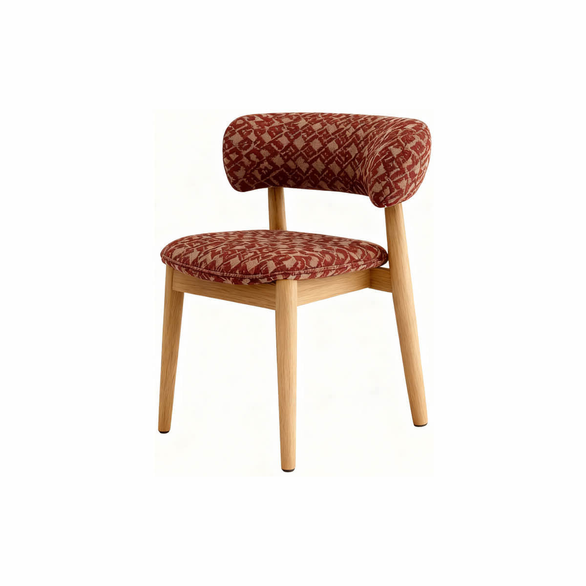 Aurelia dining chair with red patterned upholstery on a white background