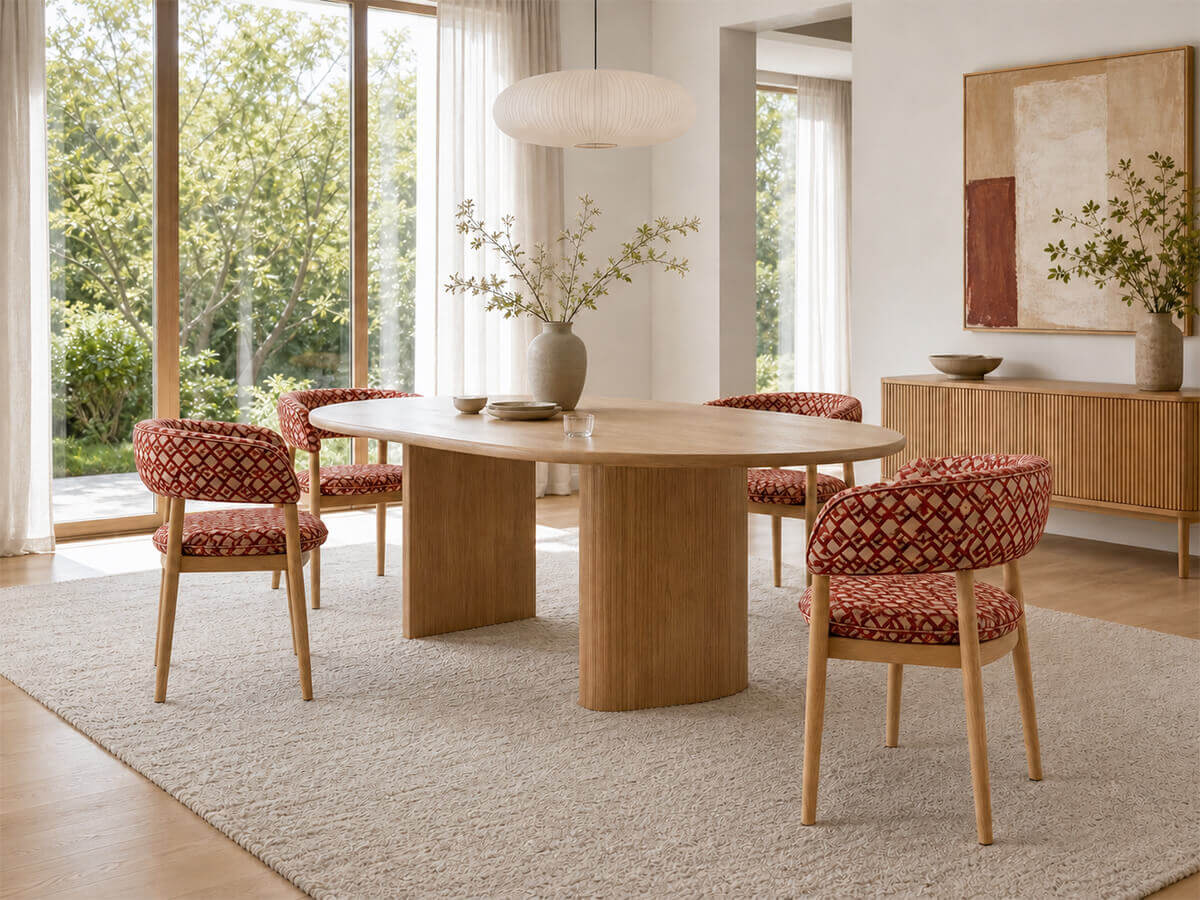 Aurelia dining chairs in a bright modern dining room