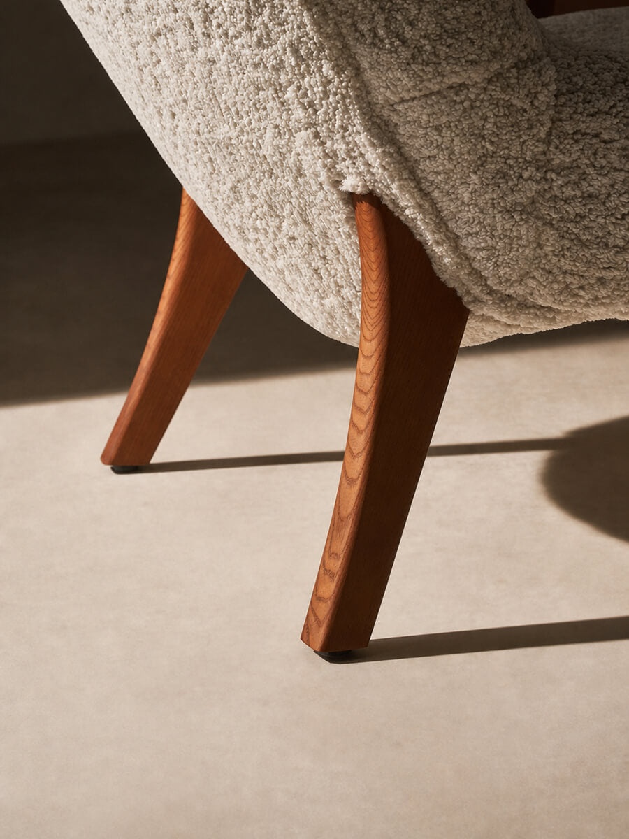 Solid ash timber leg detail of the Berkeley Armchair