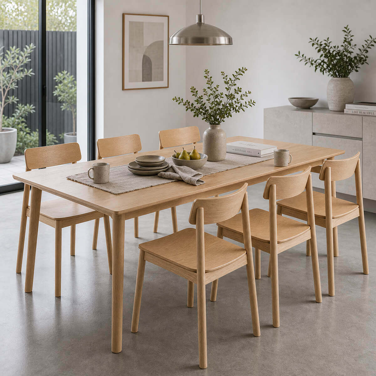 Betty dining chair styled in a Scandinavian dining room setting