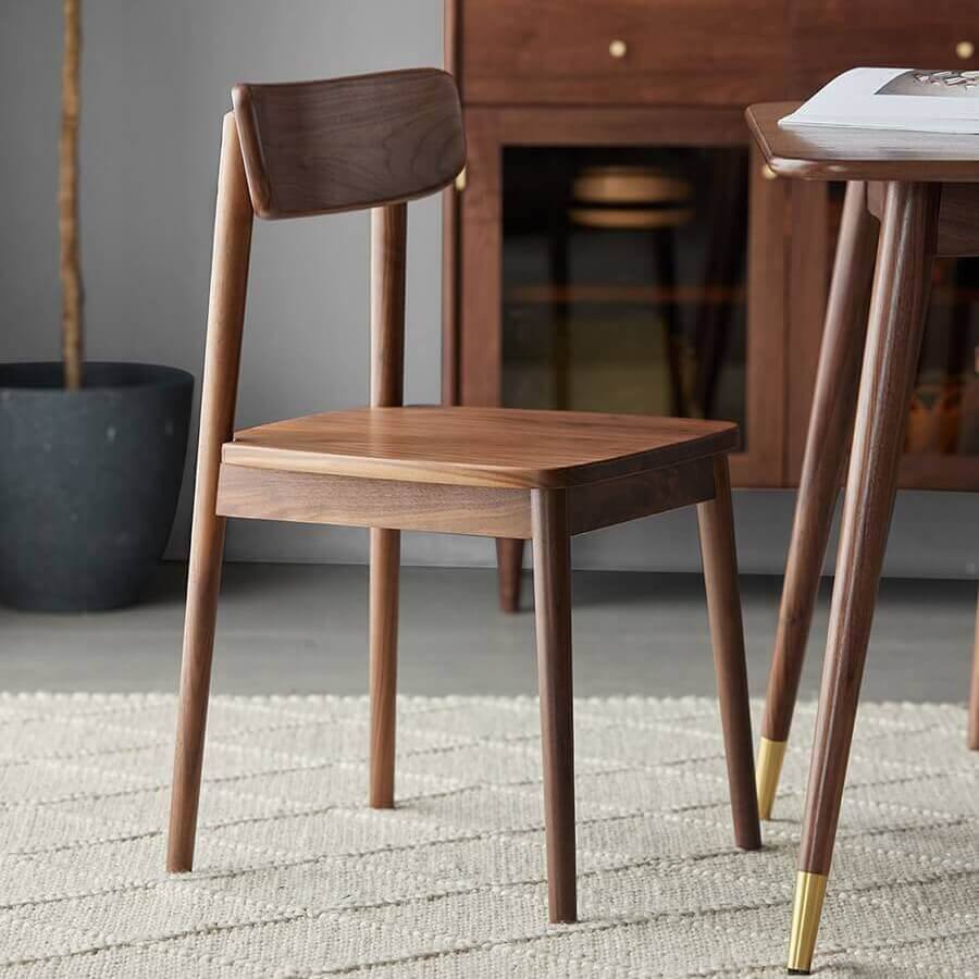 Bond Solid Walnut Dining Chair crafted from North American black walnut