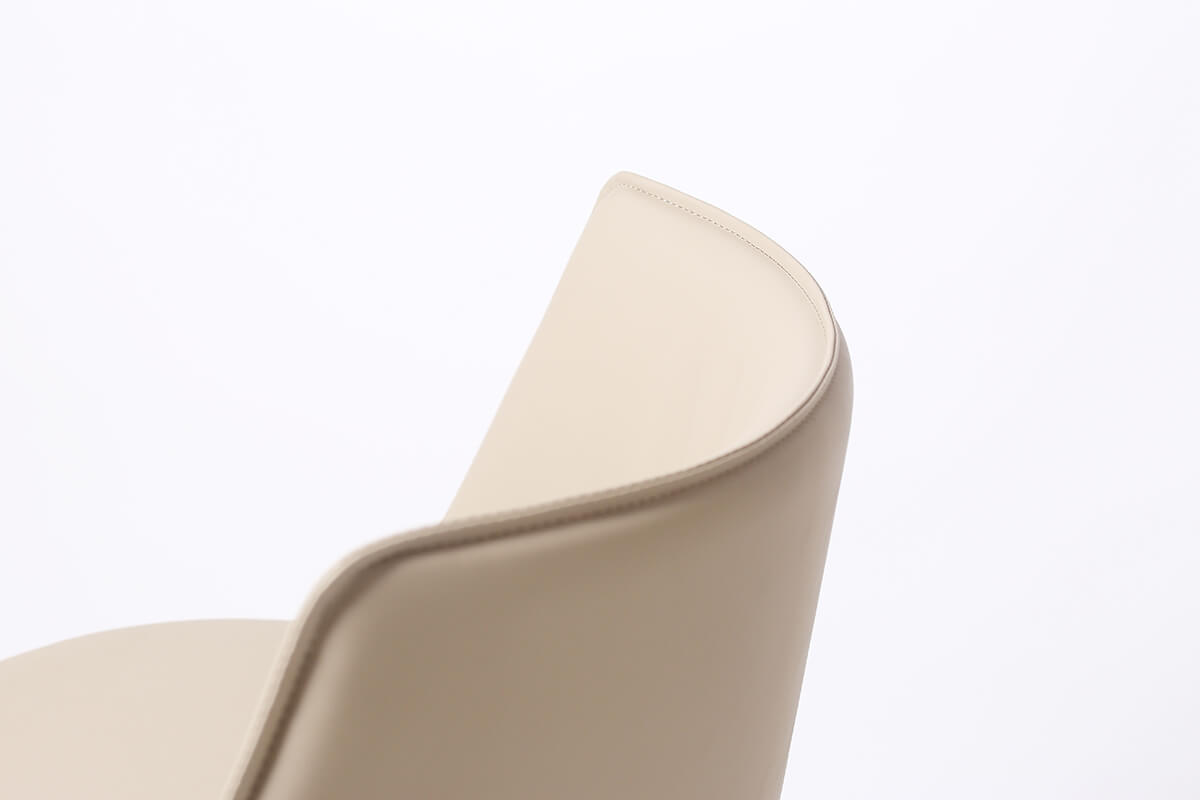 Close-up of Clayton Bar Stool backrest and upholstery finish