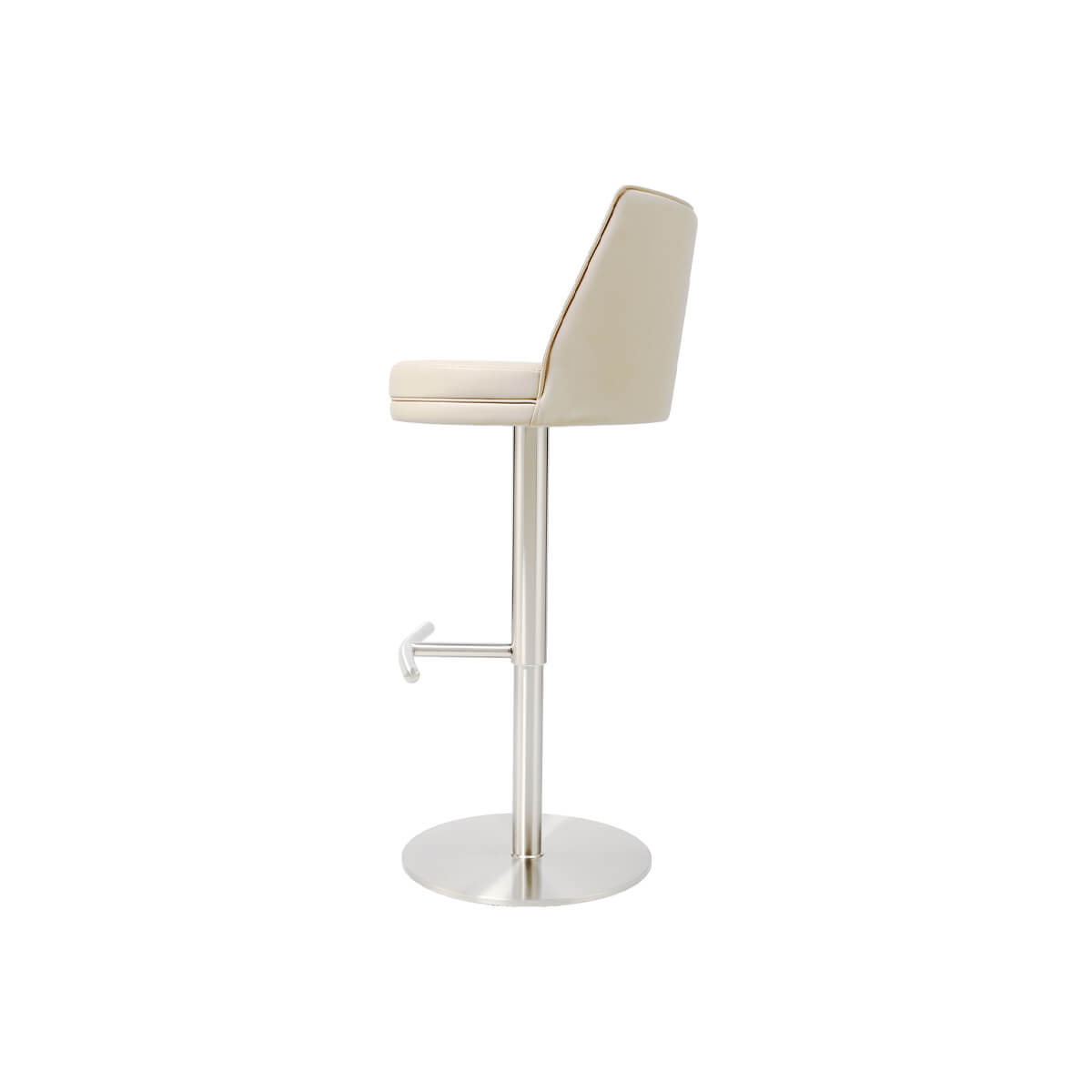 Side view of Clayton Gas Lift Swivel Bar Stool with adjustable height