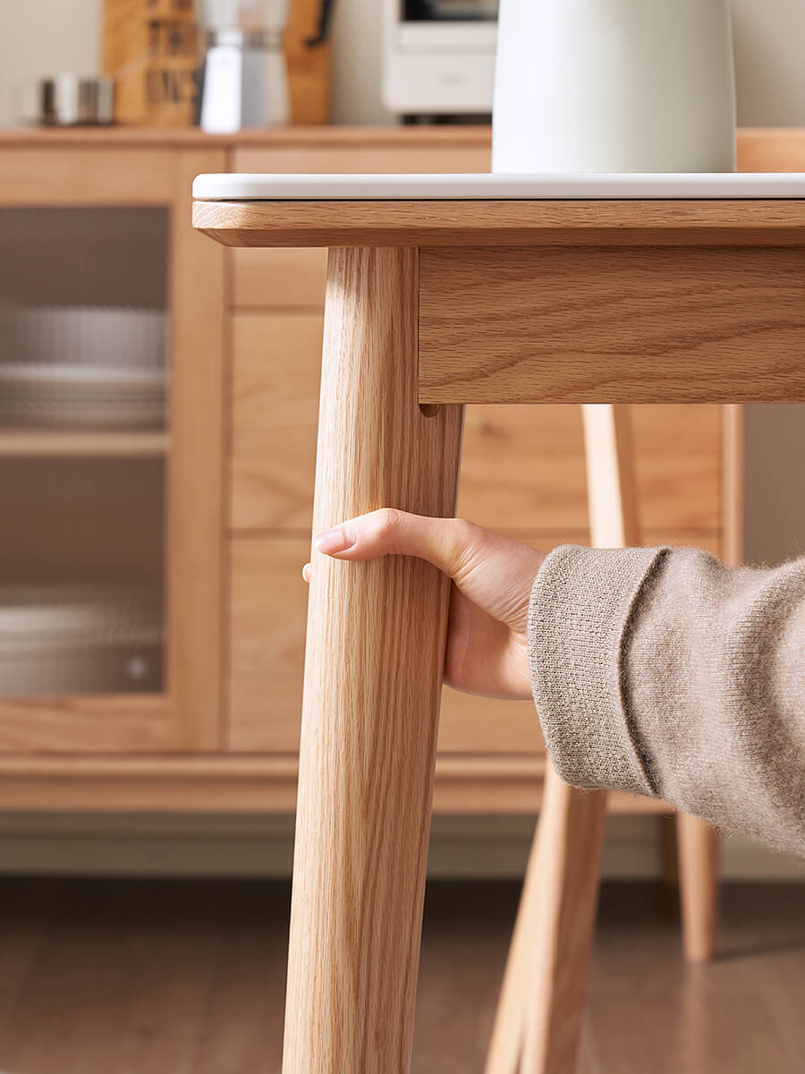 Solid Oak Leg Detail of Clement Dining Table