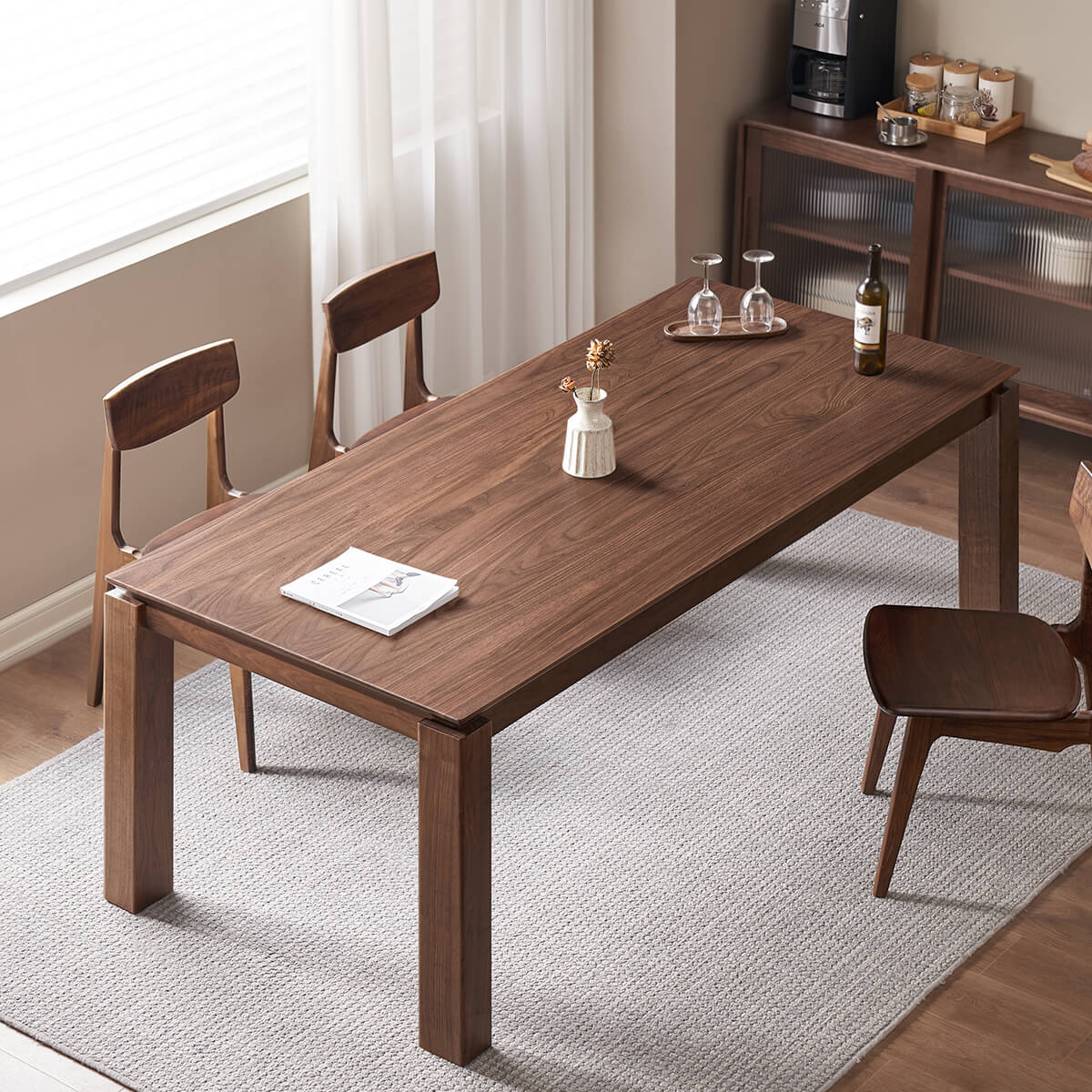 Dalton Solid Walnut Dining Table viewed from above
