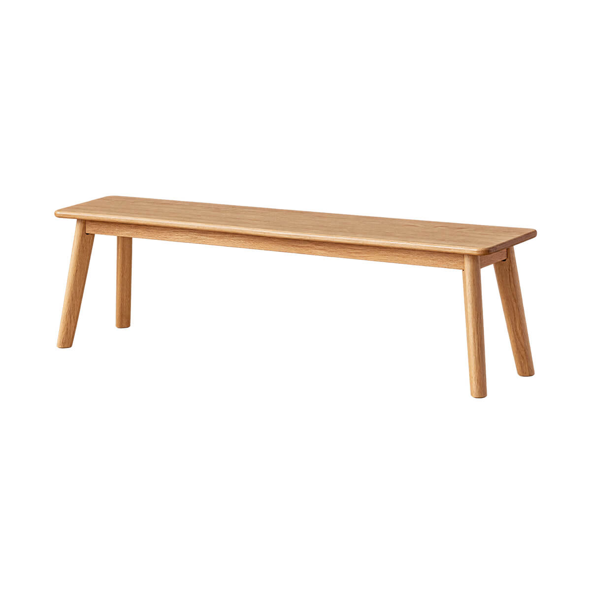 Denmark solid oak bench on white background