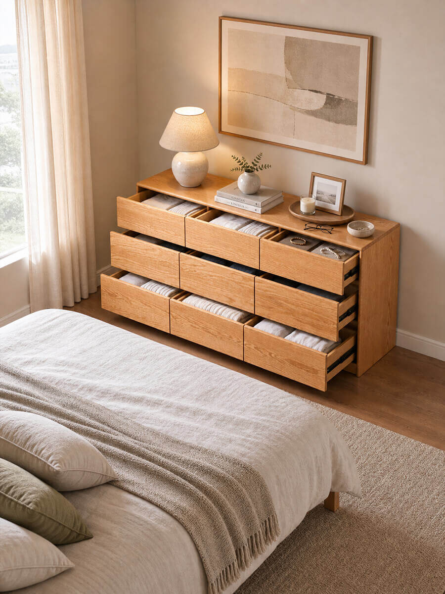 Denmark Solid Oak Chest of Drawers Spacious Drawer Storage