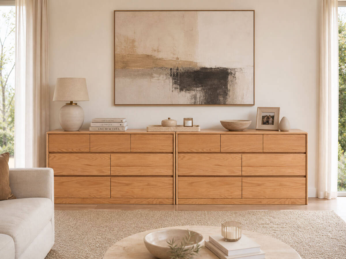 SAC WORKS / SMALL CHEST [RF-074〈OAK〉] Denmark Solid Oak Chest of Drawers | Modern Bedroom Storage | Z
