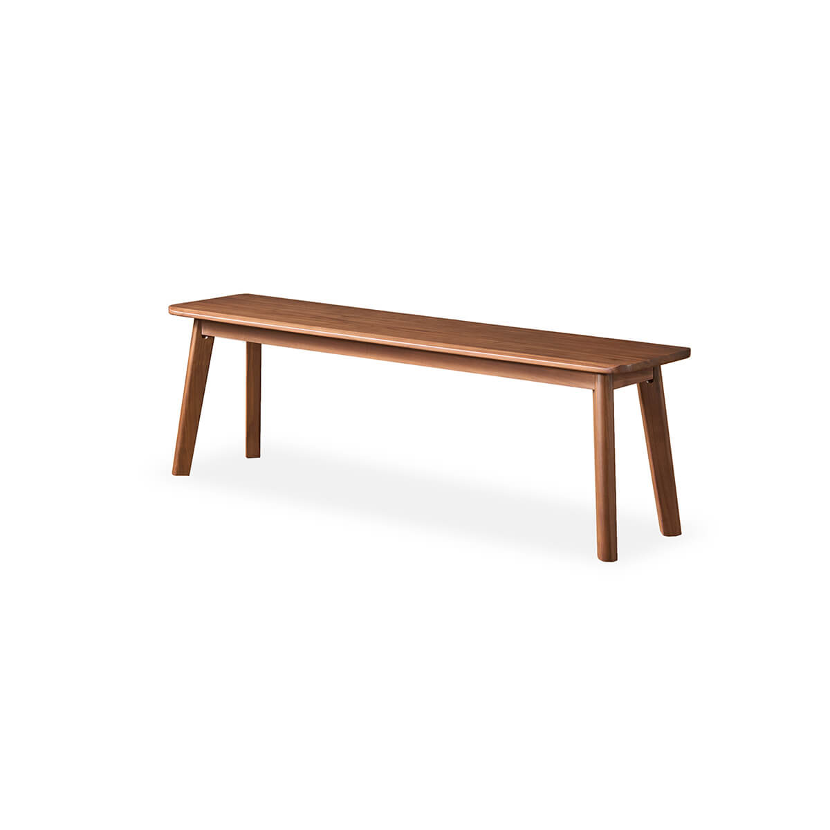 Denmark solid walnut bench on white background