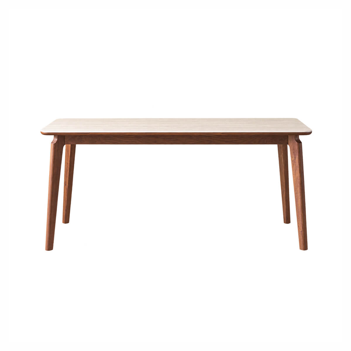 Denmark Solid Walnut Dining Table with sintered stone top front view