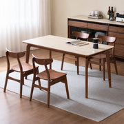Denmark Solid Walnut Dining Table with sintered stone top in dining room