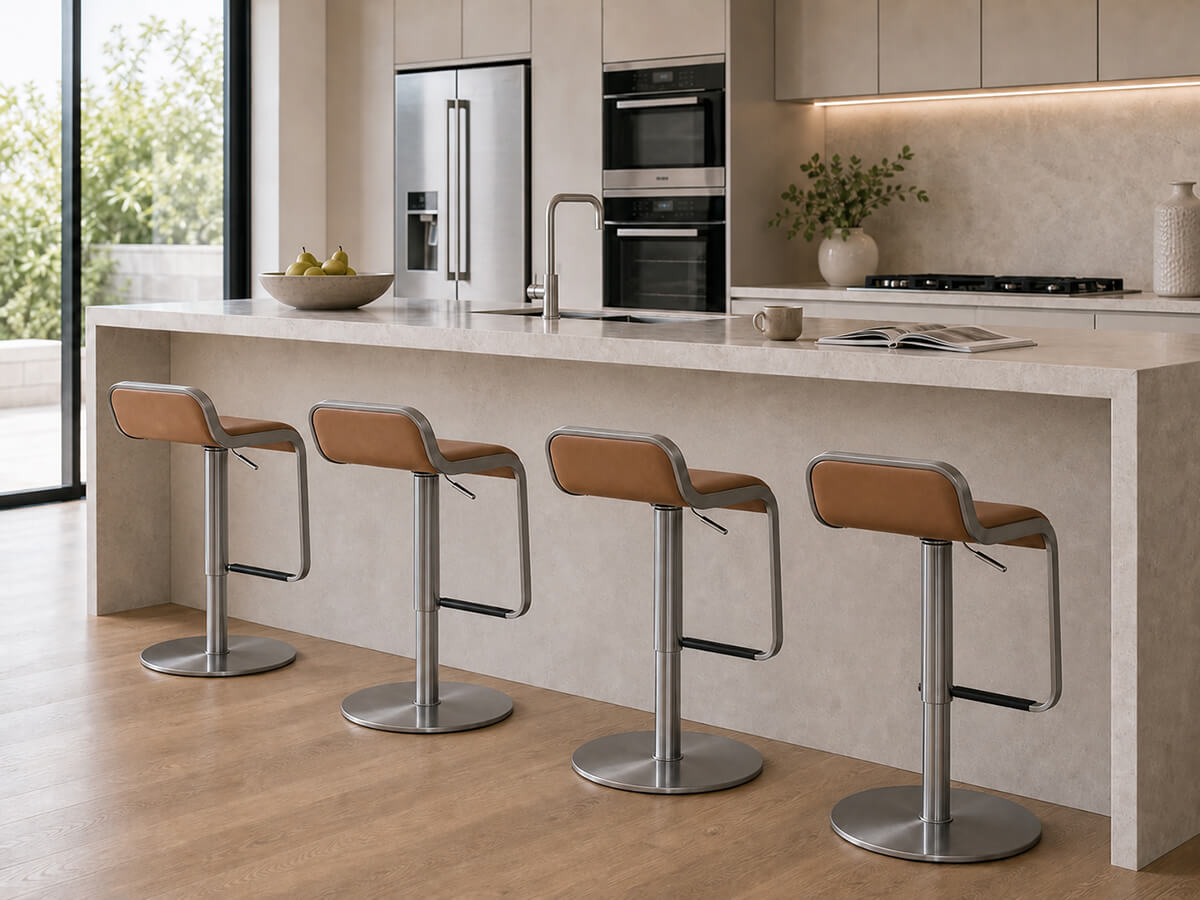Dion kitchen island seating with multiple bar stools