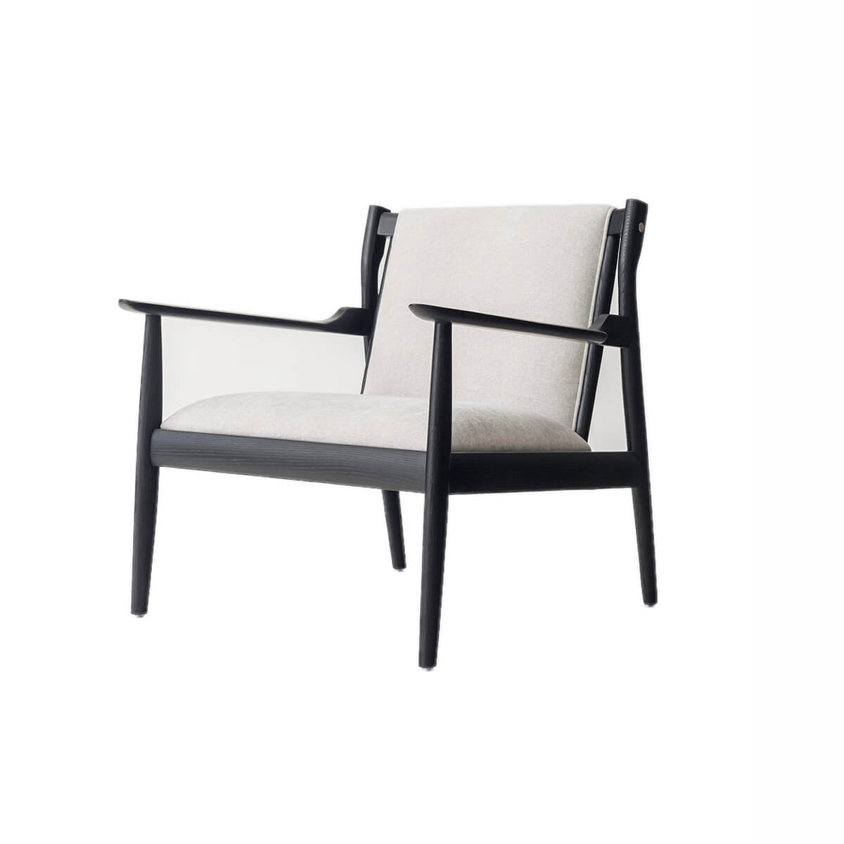 Douk Armchair Black Frame Front Angle View