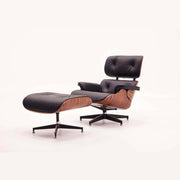 Eames lounge chair replica in full grain leather with matching ottoman
