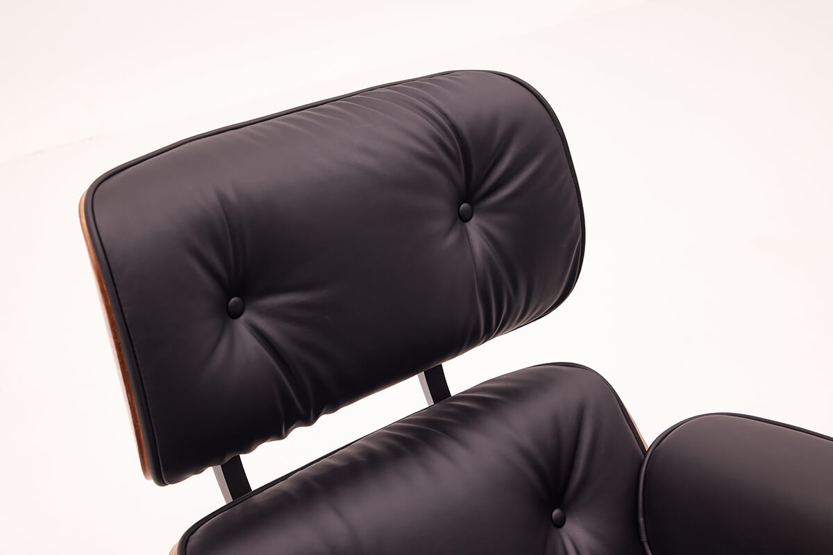 Headrest detail of Eames lounge chair replica