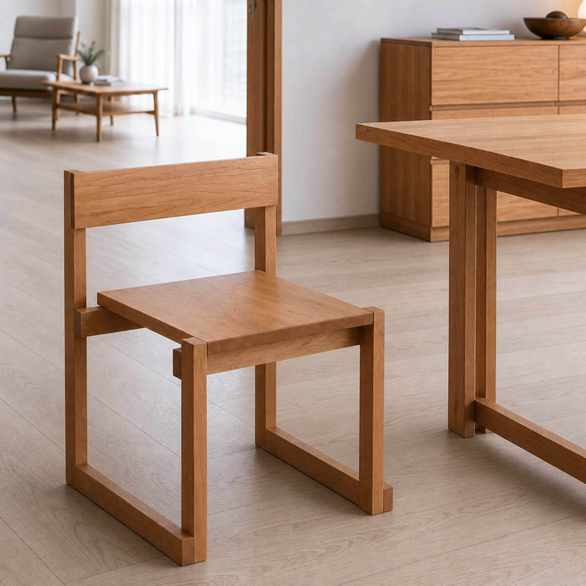 Edge Solid Cherry Dining Chair paired with the Edge Solid Cherry Dining Table