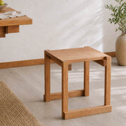 Edge Solid Cherry Stool in a modern minimalist interior