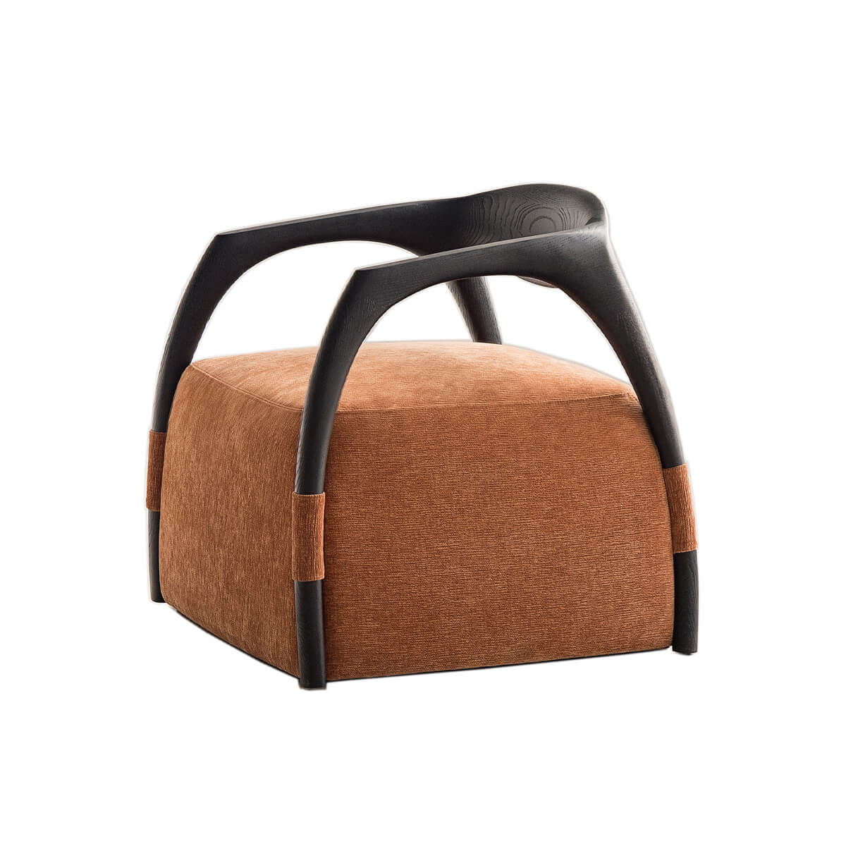 Eland Armchair featuring a sculptural solid ash wood frame and upholstered seat