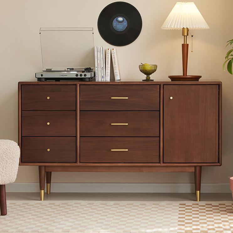 Elara Solid Walnut Sideboard with drawers and cabinet storage