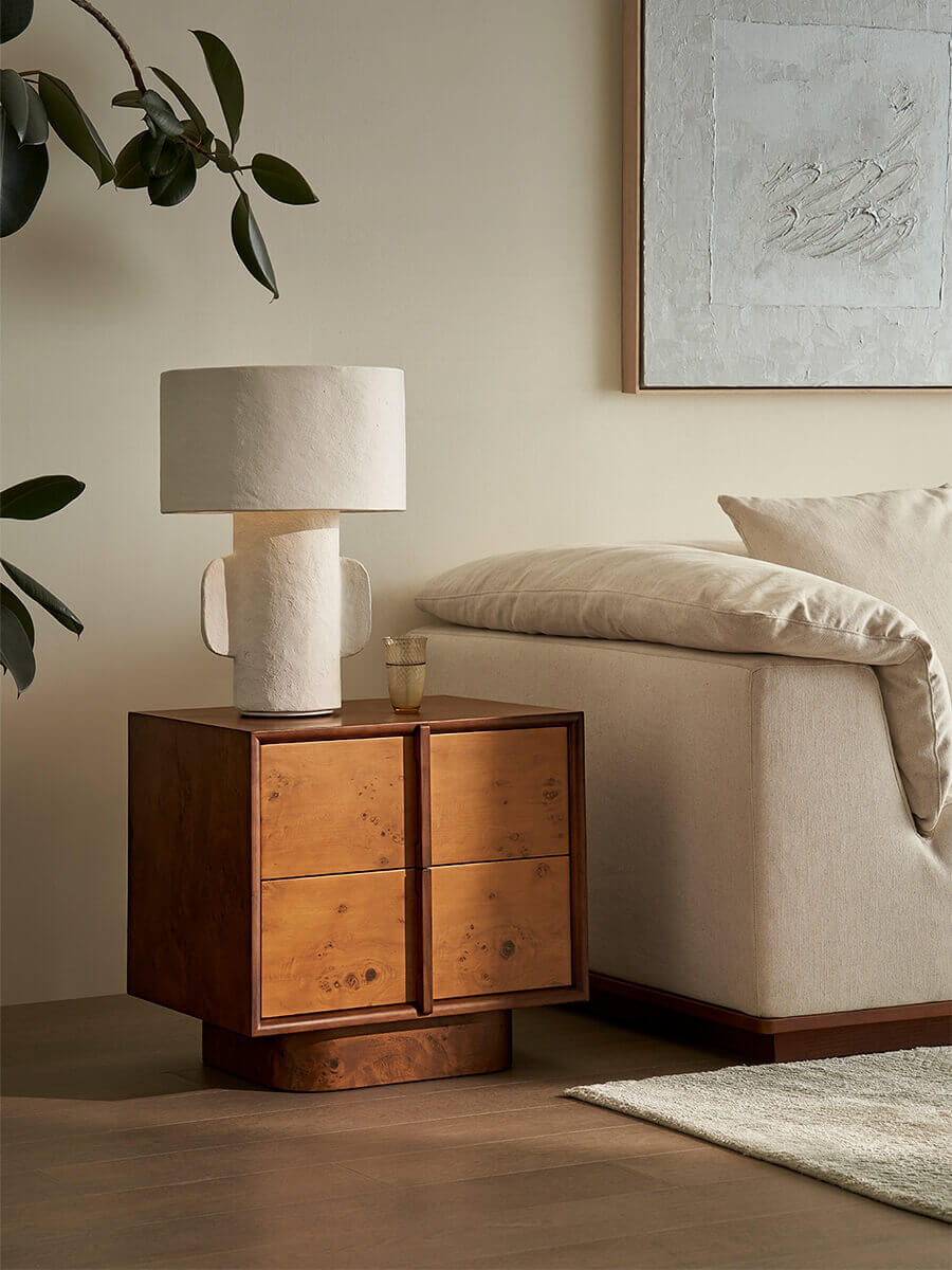 Elmora bedside table in a contemporary bedroom