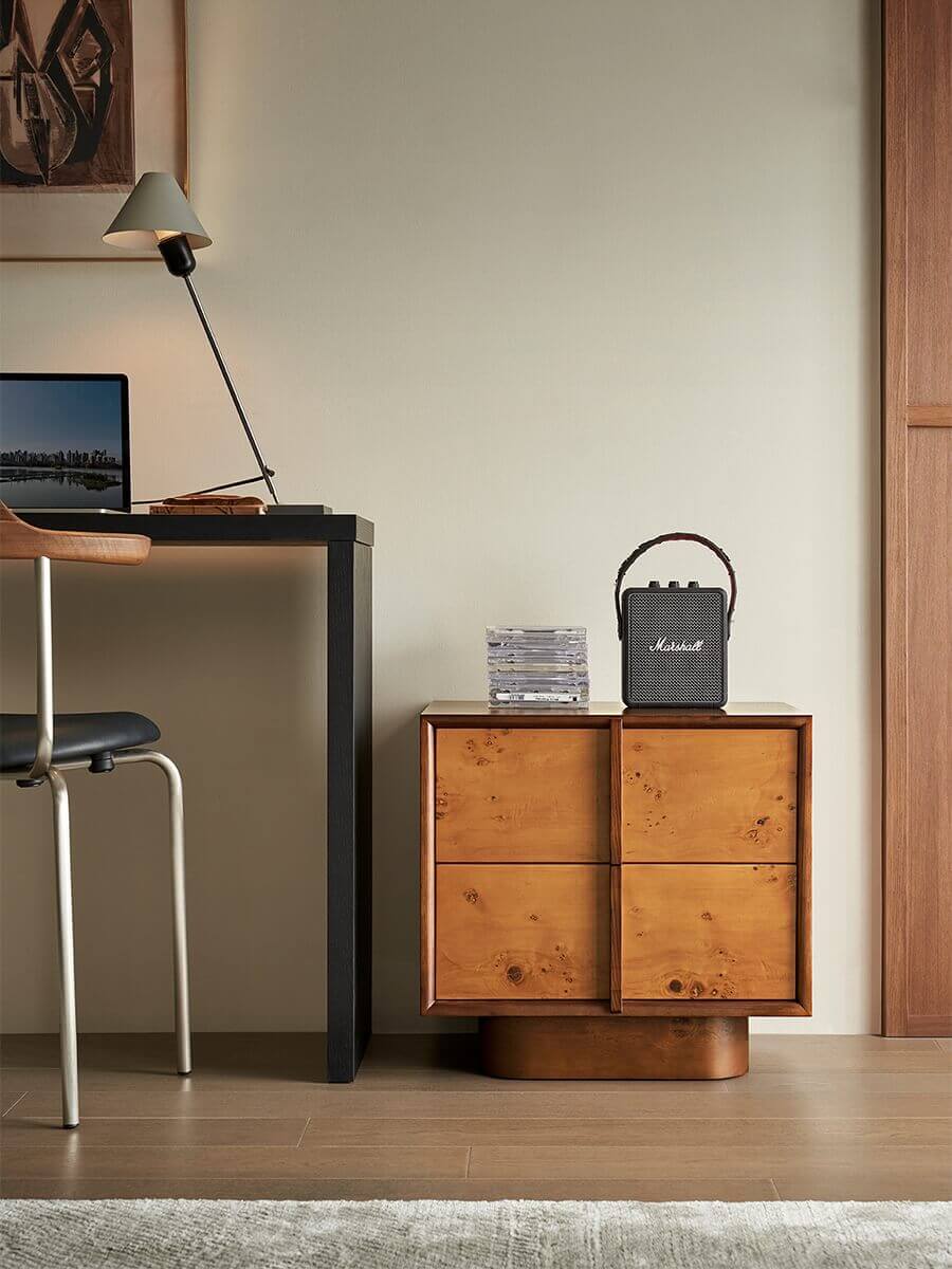 Elmora bedside table used as a side table in a home office