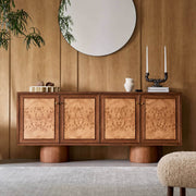 Elmora Sideboard with burl wood doors and solid timber frame